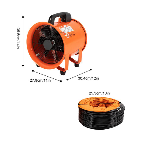 Heavy-Duty Portable Air Blower With Hose For Fast Ventilation And Extraction, Boss-Level High-Velocity Exhaust Fan