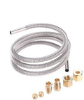 One Quarter Inch OD Stainless Steel Flexible Gas Line With Compression Fittings Kit Easy Install, 36 Inch Length, Includes M10x1 Nuts