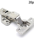 20 Piece Stainless Steel Hydraulic Cabinet Door Hinges Set With Cushioned Soft Close Dampers for quiet safe kitchen cabinets
