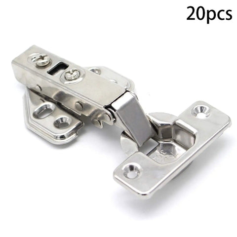 20 Piece Stainless Steel Hydraulic Cabinet Door Hinges Set With Cushioned Soft Close Dampers for quiet safe kitchen cabinets
