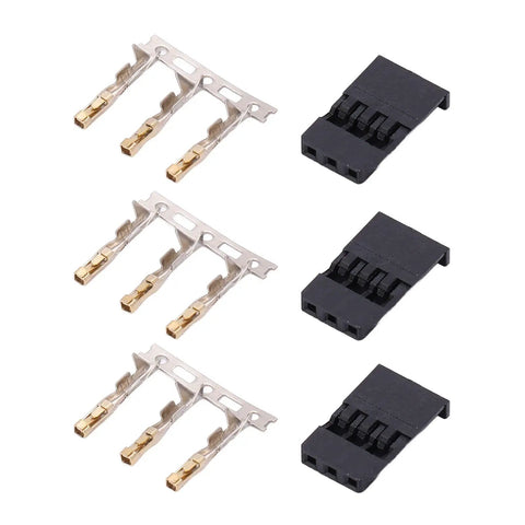 3 Pin Servo Plug Connector Kit For RC Aircraft And Electronics, ABS Brass Male And Female Crimp Connectors, 100 Sets