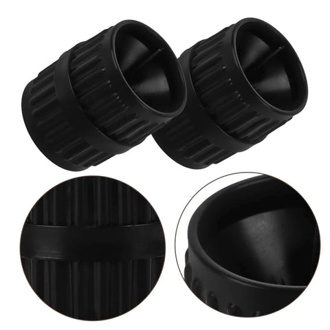 2 Pack Deburring Tool Inner And Outer Reamers For Water Pipes Portable tubing reamer in black for removing sharp edges and preventing leaks.