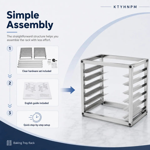 Heavy Duty Six Tier Stainless Steel Bakery Rack Holds Half Sheet Pans Countertop Bun Pan Organizer Kitchen Workhorse Commercial Prep Game Changer Setup For Pros