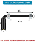 Skelang 5/8 in J-bolt gate hinge; heavy-duty adjustable barrel hinge; 6 in bolt length, 5/8 in diameter, 2000 lbs per pair