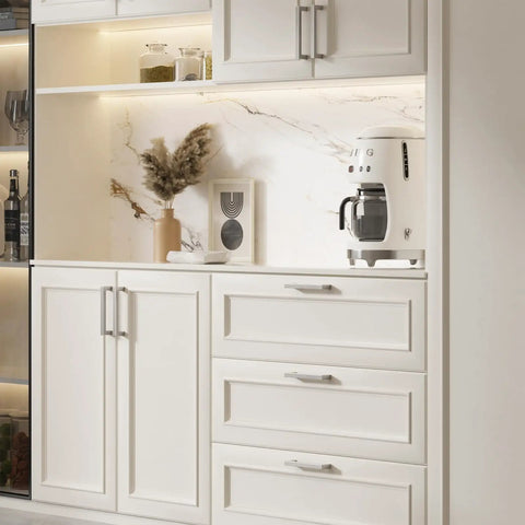 Top Shelf Slick Brushed Nickel Cabinet Pulls And Drawer Handles, Rock Solid Stainless Steel, Rust Resistant Kitchen Hardware, Smooth Grip Design, Built To Last, 7.5 Inch, 10 Pack on modern kitchen cabinets.