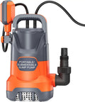Real Heavy Lifter Submersible Sump Pump With Auto Float Switch 1 5 Hp Motor Shoving 5500 Gph showing durable design and hose connection.
