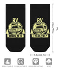 Are We There Yet Ankle Socks Five Pair Pack Moisture Wicking Athletic Socks with RV print, size 20cm x 9.5cm