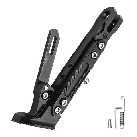Adjustable Motorcycle Kickstand Built For Real World Rides, Heavy Duty Aluminum Alloy Universal Parking Stand With Triangular Design
