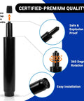 Office Chair Gas Cylinder Replacement Kit With 5.5 Inch Stroke showing components and features for universal desk chairs.