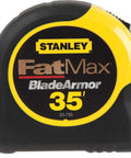 Black and yellow 35-foot tape measure labeled Stanley FatMax BladeArmor