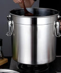 Solid 304 Stainless Steel Food Storage Canisters With No Sweat Snap Lids, large container for storing dry goods.