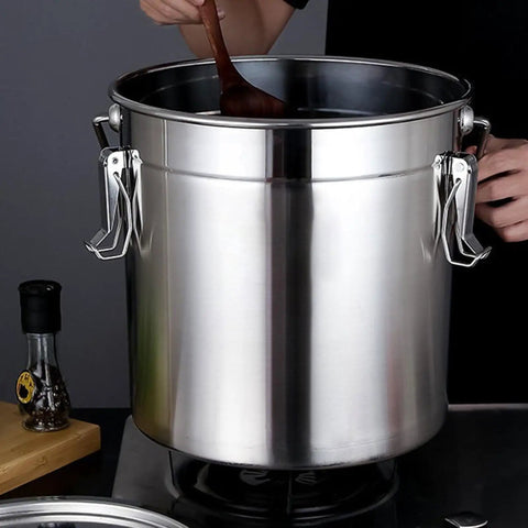 Solid 304 Stainless Steel Food Storage Canisters With No Sweat Snap Lids, large container for storing dry goods.