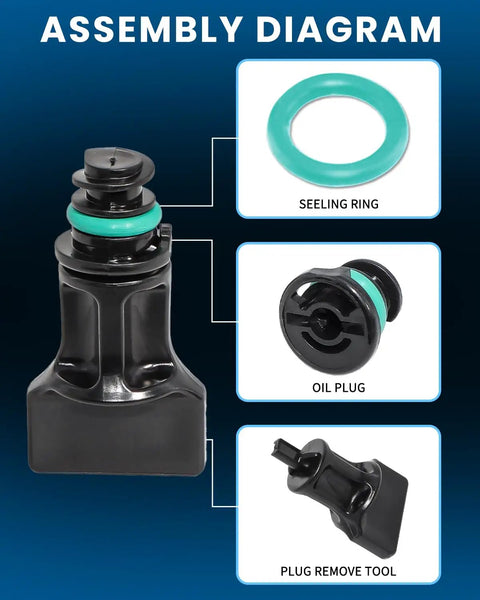 No Leak Oil Drain Plug Set With Removal Tool 6 Pack Compatible With Volkswagen 1.8L 2.0L Petrol Engines And Audi Lineup Assembly Diagram
