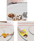 Large Lazy Susan Turntable Bearing For Kitchen And Dining Tables Rotating Round Serving Tray With Tempered Glass Plate