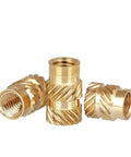 Brass Insert Nuts Set 1/4 20 UNC Hot Melt Knurled Thread Copper Nuts For 3D Printer 5 Pack angled view