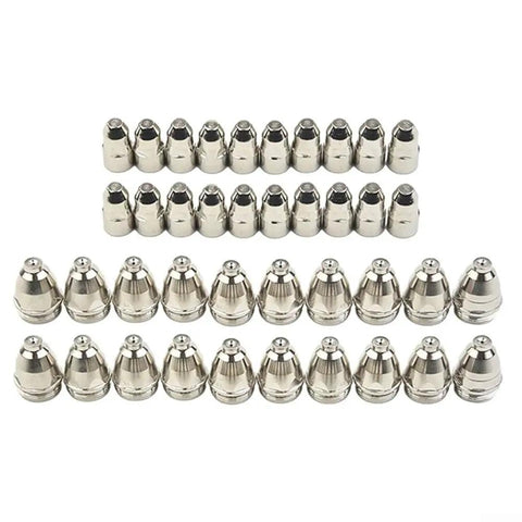 Pro Grade 40 Piece Plasma Electrode Tip And Nozzle Set 1.5mm for P80 Air Plasma Torch with Hafnium Insert and CuCrZr Nozzle Guard
