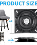 Heavy Duty 6 Inch Swivel Plate for Chairs and Bar Stools 360 Degree Spin with Solid Ring of Ball Bearings 400 Pound Capacity 2 Pack