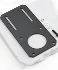 2 Pack NEMA 23 Stepper Motor Mounting Brackets 132x65mm Rock Solid Aluminum, Precise Alignment, 47mm Standard Hole Spacing, Heavy Duty Mounting Plates For DIY CNC And 3D Printer Projects, black bracket with hardware