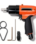 Heavy-Duty Pneumatic Pulse Torque Wrench, Pistol Grip Air Impact Driver with accessories on a white background.