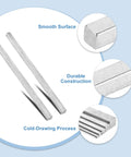 Cold Drawn 0.5 Inch Square Steel Key Stock Bar Built Tough For Gearbox Couplings, 12 Inch Length, 45 Steel Precision, Silver Tone
