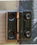 Close-up of Heavy Duty 304 Stainless Steel Door Hinges Two Pack Industrial Grade Adjustable Cabinet and Door Hinges for Wood Furniture with smooth operation.