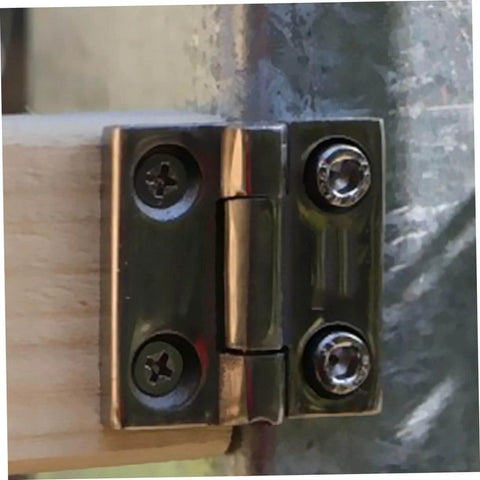 Close-up of Heavy Duty 304 Stainless Steel Door Hinges Two Pack Industrial Grade Adjustable Cabinet and Door Hinges for Wood Furniture with smooth operation.