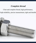 M12 304 Stainless Steel Eye Bolt With Nuts And Washer Anchoring Kit For Indoor Outdoor Use, Screw Eyebolts For Lifting And Securing, Built Tough, Rustproof 100mm Length. Close-up threaded bolt with nut and washer