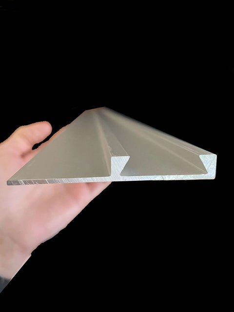 Swanson CG100 anodized aluminum 100-inch cutting guide bar with central joiner notch, end view