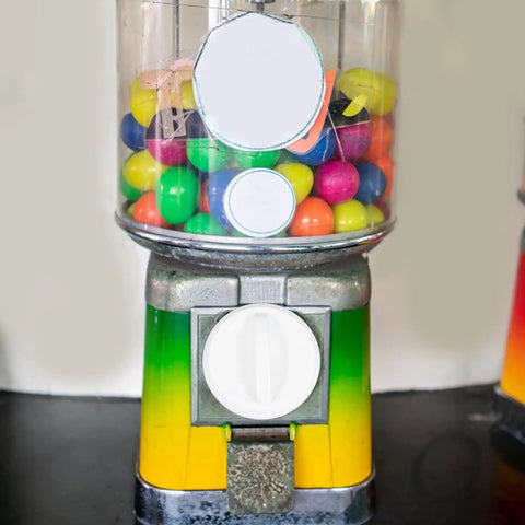 Upgrade Your Arcade Vibes With This Round Plastic Replacement Knob For Vending Machines And Party Games, white knob on gumball machine.