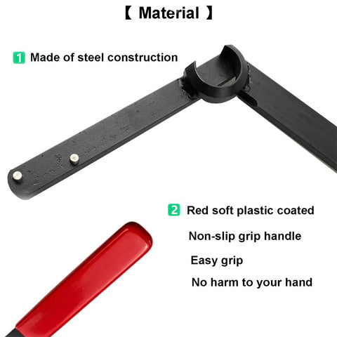 Beefy Heavy Duty Serpentine Belt Removal Tensioner Tool with steel construction and red non-slip grip handle