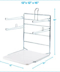 Chrome Grocery Bag Holder Stand, Space Saving Organizer For Easy Bag Storage, Fits 11.5 W By 6 D By 21 H Inches Bags, Compact 12 By 12 By 16 Inch Unit For Kitchen Counter Or Pantry.