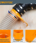 4-Inch Integrated Blast Gate Dust Collection Fitting With Clog-Resistant Anti-Gap Design funnel and secure gate lock