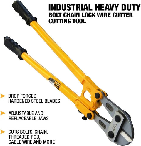 Beast Heavy Duty 36 Inch Bolt Cutter With Ergonomic Non Slip Handle Cuts Thick Steel Like Butter Hardened Jaw Tips
