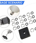 Image showing usage of Ten Piece Half Inch Wrench Retainer Ring Kit With O Rings and anvil install tool for square drive sockets.