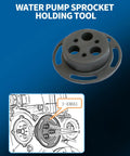 Water pump sprocket holding tool from Camshaft Actuator Locking Timing Tool Kit For GM Ecotec 2.0 2.4 Engines Includes Cam Phaser Retainer
