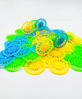 Colorful Dope 60 Piece Vintage Plastic Wheels Set With 30 Piece Metal Axles For RC Cars Trucks And Airplanes 37mm Wheel Diameter Fits 2mm Shafts DIY Model Toy Accessories For Custom Builds