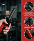 Hand holding 41 Piece Car Rivet Gun Kit with 1 Hand Riveter and 40 Nylon Blind Rivets for fastening door panels and trim.
