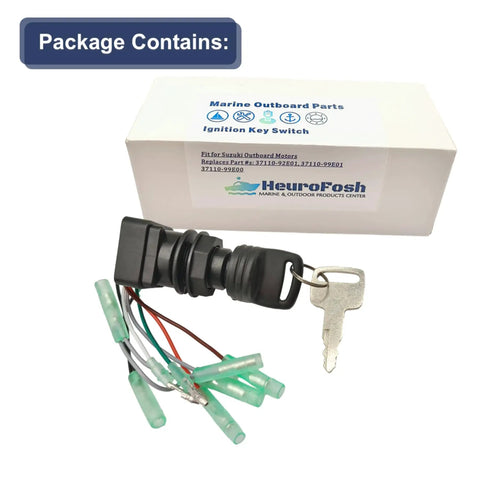 Suzuki Outboard Ignition Key Switch Assembly For 2 Stroke And 4 Stroke Marine Motors 8 To 225 HP 1983 To 2011 package