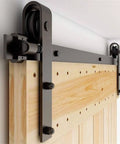Heavy Duty Barn Door Track Kit With Hook Hanger And Smooth Guide Rail Roller System Rust Resistant Sliding Door Hardware Set
