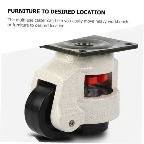 Heavy Duty Adjustable Swivel Furniture Casters With Locking Brakes Easy Quick Snap Install Smooth Nylon Rollers close-up.