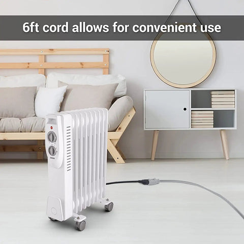 Six Foot 14/3 Gray Indoor Extension Cord With Grounded Flat Plug For Air Conditioners And Major Appliances, Heavy Duty Power Cable