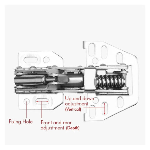 Soft Closing Hydraulic Cabinet Hinges For Kitchen And RV Doors Quiet Damper Buffer with adjustment features visible