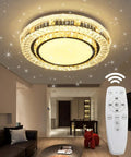 LED Flush Mount Ceiling Light With Remote, Dimmable 3000K To 6000K, 35W, 14.9-Inch, installed in modern living room