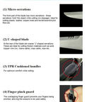 PH 57 8.3 Inch Heavy Duty Combination Scissors Workhorse With Two In One Blades Anti Slip Serrations And U Shaped Tip 210mm Stainless Steel Body For Cutting Cabtire Cable Coaxial Cable Rope Leather And More. features close-up of serrated blade and cushioned handle