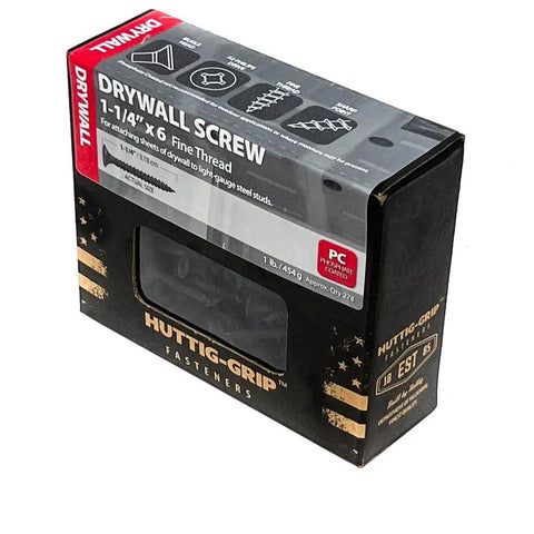 Pro Grade Drywall Screws For Light Gauge Steel Studs Size Six By One And A Quarter Inch Fine Thread Phillips Bugle Head Fasteners pack of 278.