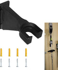Heavy Duty Wall Mount For Garden Tools And Trimmer Storage, Holds Up To 250 Lb, shown with screws and mounted tools