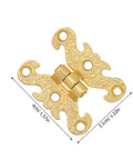 Gold vintage lace hinge 4cm x 3.1cm for wood boxes and jewelry chests with soft close damping system, retro mini chest hardware.