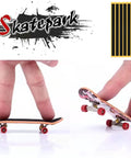 15Pcs Fingerboard Foam Grip Tape Set With Self Adhesive Anti Slip Black 4.33x1.5Inch Mini Skateboard Grips shown in use
