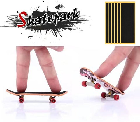 15Pcs Fingerboard Foam Grip Tape Set With Self Adhesive Anti Slip Black 4.33x1.5Inch Mini Skateboard Grips shown in use