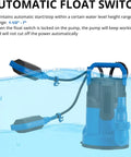 Half Horsepower Sump Pump With 4900 GPH High Flow Submersible Utility Pump showing float switch and thermoplastic body